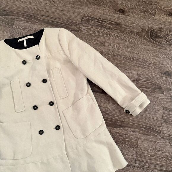 Schumacher Linen Blend Collarless Trench - Picture 10 of 10